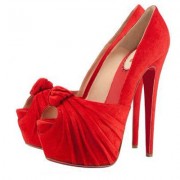 Replica Christian Louboutin Lady Gres 160mm Peep Toe Pumps Red Cheap Fake Shoes