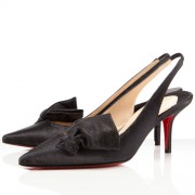 Replica Christian Louboutin Lady Cukor 70mm Slingbacks Black Cheap Fake Shoes