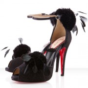 Replica Christian Louboutin Pluminette 120mm Sandals Black Cheap Fake Shoes