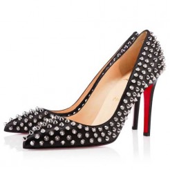 Replica Christian Louboutin Pigalle Spikes 100mm Pumps Black Cheap Fake Shoes