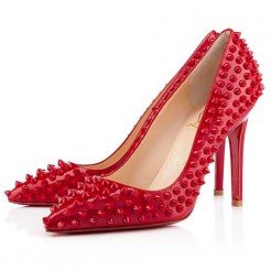 Replica Christian Louboutin Pigalle Spikes 100mm Pumps Rose Paris Cheap Fake Shoes