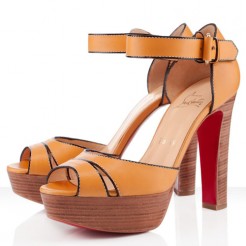 Replica Christian Louboutin Woodaola 120mm Sandals Orange Cheap Fake Shoes