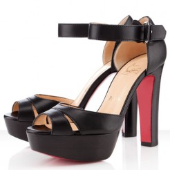 Replica Christian Louboutin Woodaola 120mm Sandals Black Cheap Fake Shoes