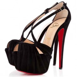 Replica Christian Louboutin Divinoche 160mm Sandals Black Cheap Fake Shoes