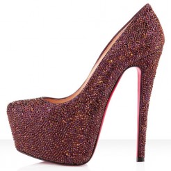 Replica Christian Louboutin Daffodile Strass 160mm Platforms Plum Cheap Fake Shoes