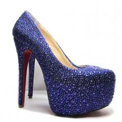 Replica Christian Louboutin Daffodile 160mm Platforms Blue Cheap Fake Shoes