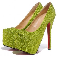 Replica Christian Louboutin Daffodile 160mm Platforms Green Cheap Fake Shoes