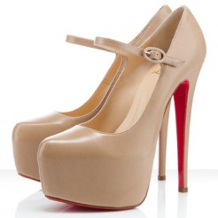 Replica Christian Louboutin Lady Daf 160mm Mary Jane Pumps Nude Cheap Fake Shoes