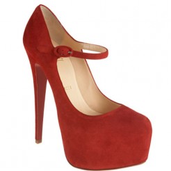 Replica Christian Louboutin Lady Daf 160mm Mary Jane Pumps Red Cheap Fake Shoes