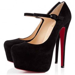 Replica Christian Louboutin Lady Daf 160mm Mary Jane Pumps Black Cheap Fake Shoes