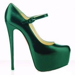 Replica Christian Louboutin Lady Daf 160mm Mary Jane Pumps Green Cheap Fake Shoes
