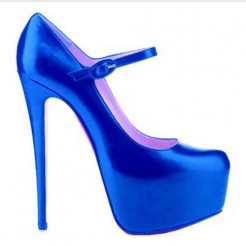 Replica Christian Louboutin Lady Daf 160mm Mary Jane Pumps Dark Blue Cheap Fake Shoes