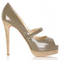 Replica Christian Louboutin No Barre 140mm Mary Jane Pumps Grey Cheap Fake Shoes