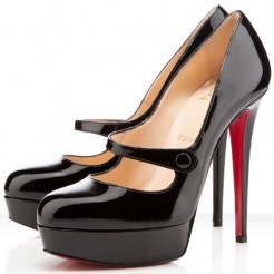 Replica Christian Louboutin Relika 140mm Mary Jane Pumps Black Cheap Fake Shoes