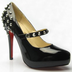 Replica Christian Louboutin Mad 120mm Mary Jane Pumps Black Cheap Fake Shoes