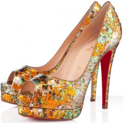 Replica Christian Louboutin Altadama 140mm Peep Toe Pumps Multicolor Cheap Fake Shoes