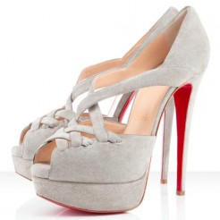 Replica Christian Louboutin Lady Corset 140mm Peep Toe Pumps Taupe Cheap Fake Shoes