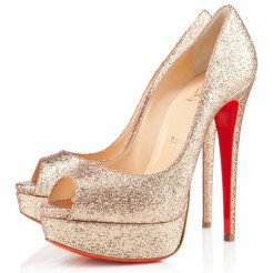 Replica Christian Louboutin Lady 140mm Peep Toe Pumps Nude Cheap Fake Shoes