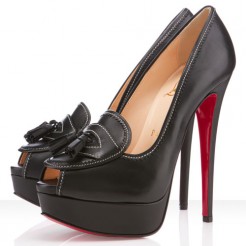 Replica Christian Louboutin Alta Campus 140mm Peep Toe Pumps Black Cheap Fake Shoes