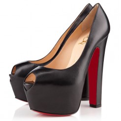 Replica Christian Louboutin Shameless 160mm Peep Toe Pumps Black Cheap Fake Shoes