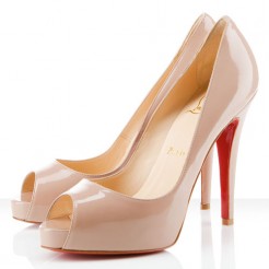 Replica Christian Louboutin Very Prive 120mm Peep Toe Pumps Nude Cheap Fake Shoes