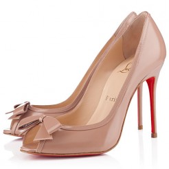 Replica Christian Louboutin Milady 100mm Peep Toe Pumps Nude Cheap Fake Shoes