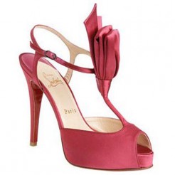 Replica Christian Louboutin Ernesta T-strap 100mm Special Occasion Pink Cheap Fake Shoes