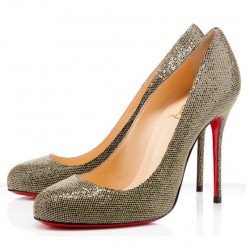 Replica Christian Louboutin Fifi 100mm Pumps Gold Cheap Fake Shoes