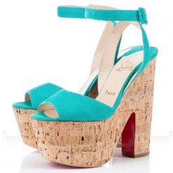 Replica Christian Louboutin Super Dombasle 140mm Wedges Caraibes Cheap Fake Shoes