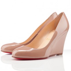 Replica Christian Louboutin Ron Ron Zeppa 80mm Wedges Nude Cheap Fake Shoes