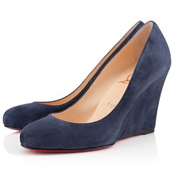 Replica Christian Louboutin Ron Ron Zeppa 80mm Wedges Blue Cheap Fake Shoes