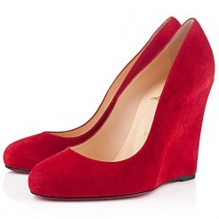 Replica Christian Louboutin Ron Ron Zeppa 100mm Wedges Red Cheap Fake Shoes