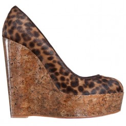 Replica Christian Louboutin Coroclic 140mm Wedges Leopard Cheap Fake Shoes