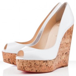 Replica Christian Louboutin Uue Plume 140mm Wedges White Cheap Fake Shoes