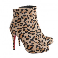 Replica Christian Louboutin Alta Ariella 120mm Ankle Boots Leopard Cheap Fake Shoes