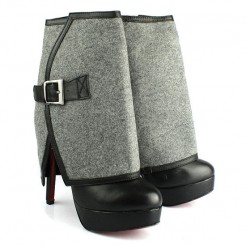 Replica Christian Louboutin Armony 140mm Ankle Boots Grey Cheap Fake Shoes