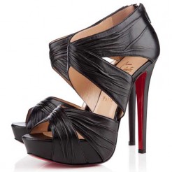 Replica Christian Louboutin Bandra 140mm Ankle Boots Black Cheap Fake Shoes