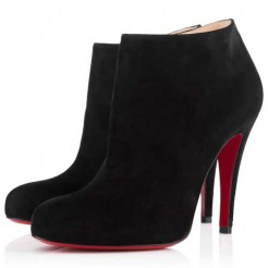 Replica Christian Louboutin Belle 100mm Ankle Boots Black Cheap Fake Shoes