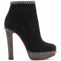 Replica Christian Louboutin Figurina 120mm Ankle Boots Black Cheap Fake Shoes