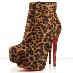 Replica Christian Louboutin Daf Booty 160mm Ankle Boots Leopard Cheap Fake Shoes