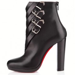 Replica Christian Louboutin Troop 120mm Ankle Boots Black Cheap Fake Shoes