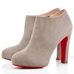 Replica Christian Louboutin Vicky Booty 120mm Ankle Boots Grey Cheap Fake Shoes