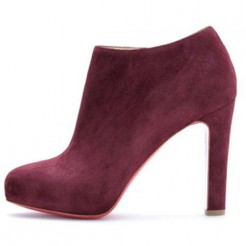 Replica Christian Louboutin Vicky Booty 120mm Ankle Boots Plum Cheap Fake Shoes