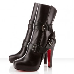 Replica Christian Louboutin Guerriere 120mm Ankle Boots Black Cheap Fake Shoes