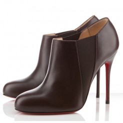 Replica Christian Louboutin Lastoto 100mm Ankle Boots Chocolate Cheap Fake Shoes