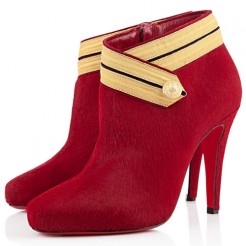 Replica Christian Louboutin Marychal 100mm Ankle Boots Red Cheap Fake Shoes