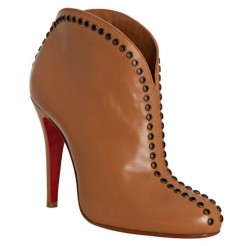 Replica Christian Louboutin Catch Me 100mm Ankle Boots Brown Cheap Fake Shoes
