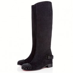 Replica Christian Louboutin Egoutina 40mm Boots Black Cheap Fake Shoes