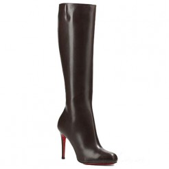 Replica Christian Louboutin Simple Botta 100mm Boots Chocolate Cheap Fake Shoes