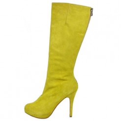 Replica Christian Louboutin Simple Botta 100mm Boots Yellow Cheap Fake Shoes